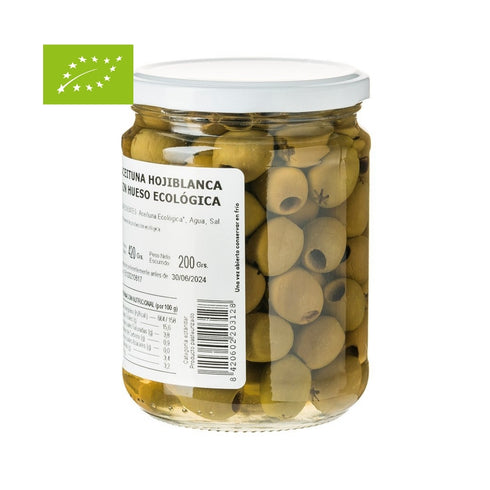 Bio Grüne Hojiblanca Oliven ernkernt 420g